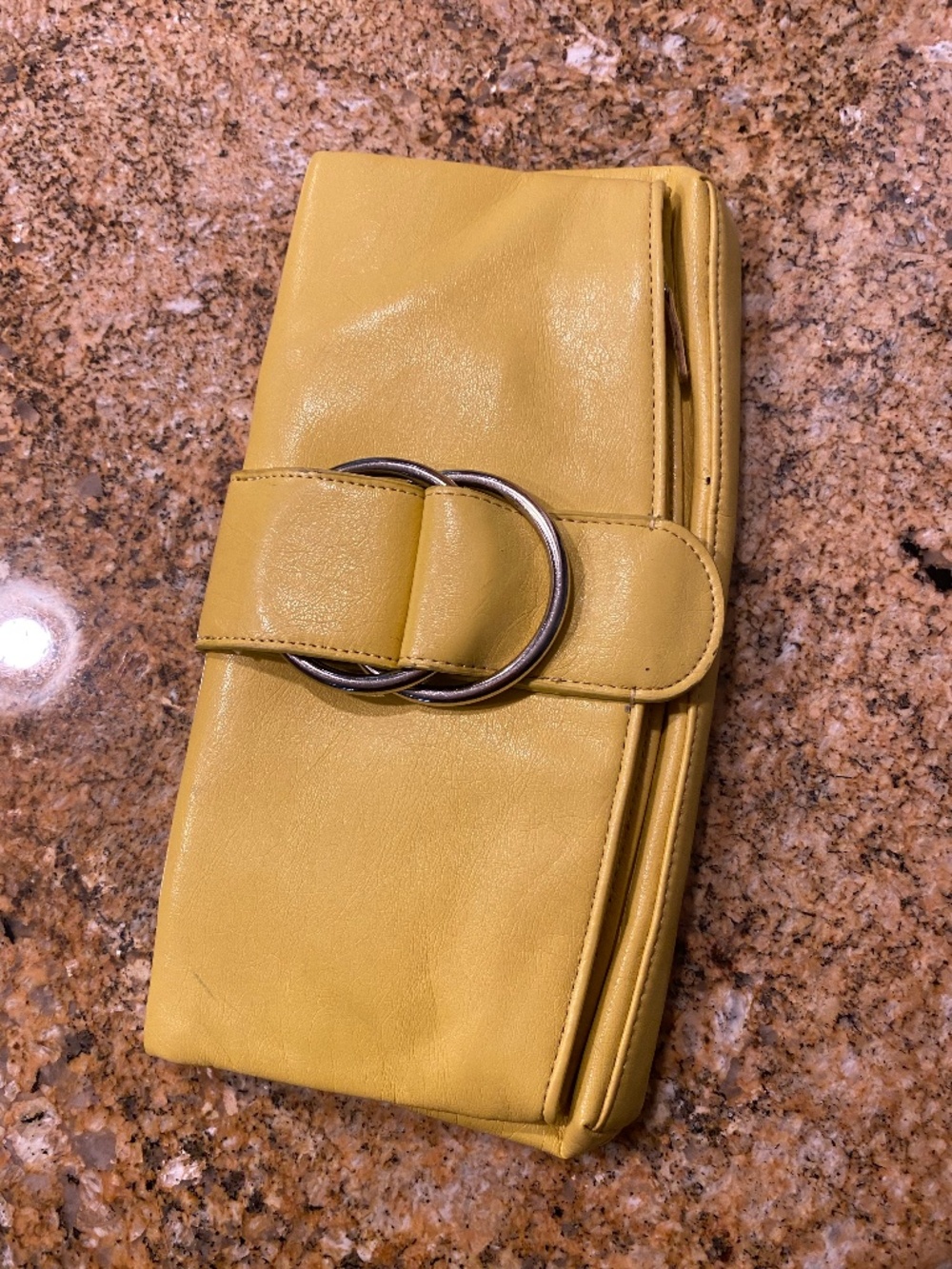 Yellow clutch purse